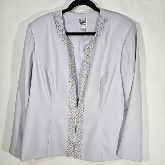 R & M RICHARDS Mother of The Bride Officecore Gray SET-2 Dress/Jacket Size 18. - Picture 4 of 17